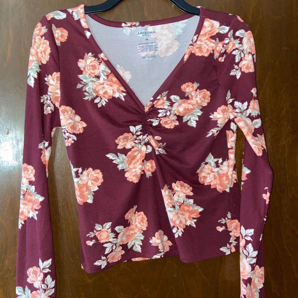 Maroon Floral Long Sleeve